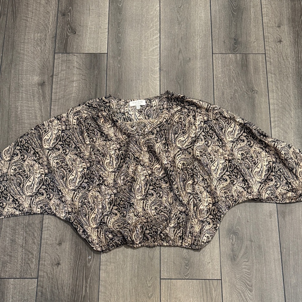 Hayden Blue and Cream Paisley Blouse